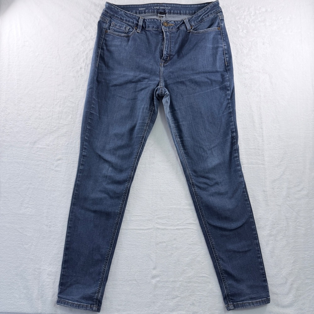 Lane Bryant Jeans Skinny Dark Wash Blue Five Pocket Stretch Denim Size 14R